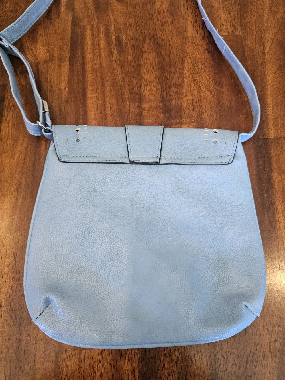 Gold Coast Light Baby Blue Perforated Crossbody Shoulder Bag